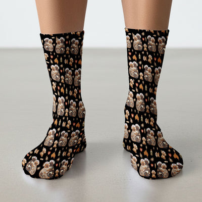 Cute Cartoon Koala Valentine Nurse Design Sock, Breathable Fabrics Medical Uniform
