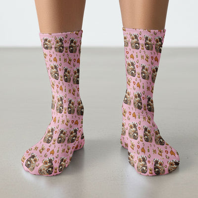 Cute Cartoon Koala Valentine Nurse Design Sock, Breathable Fabrics Medical Uniform