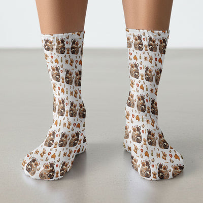 Cute Cartoon Koala Valentine Nurse Design Sock, Breathable Fabrics Medical Uniform