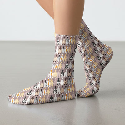 Cute Cat Butt Pattern Scrub Sock, Funny Cat Nursing Socks, Comfortable Scrubs For Nurses