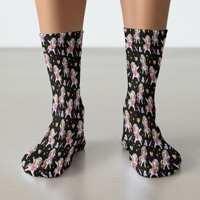 Playful Nurse Unicorn Rainbow Pattern Medical Socks, Socks for Nurse Doctor