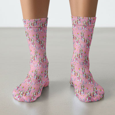 Playful Nurse Unicorn Rainbow Pattern Medical Socks, Socks for Nurse Doctor