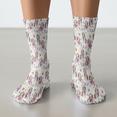 Playful Nurse Unicorn Rainbow Pattern Medical Socks, Socks for Nurse Doctor