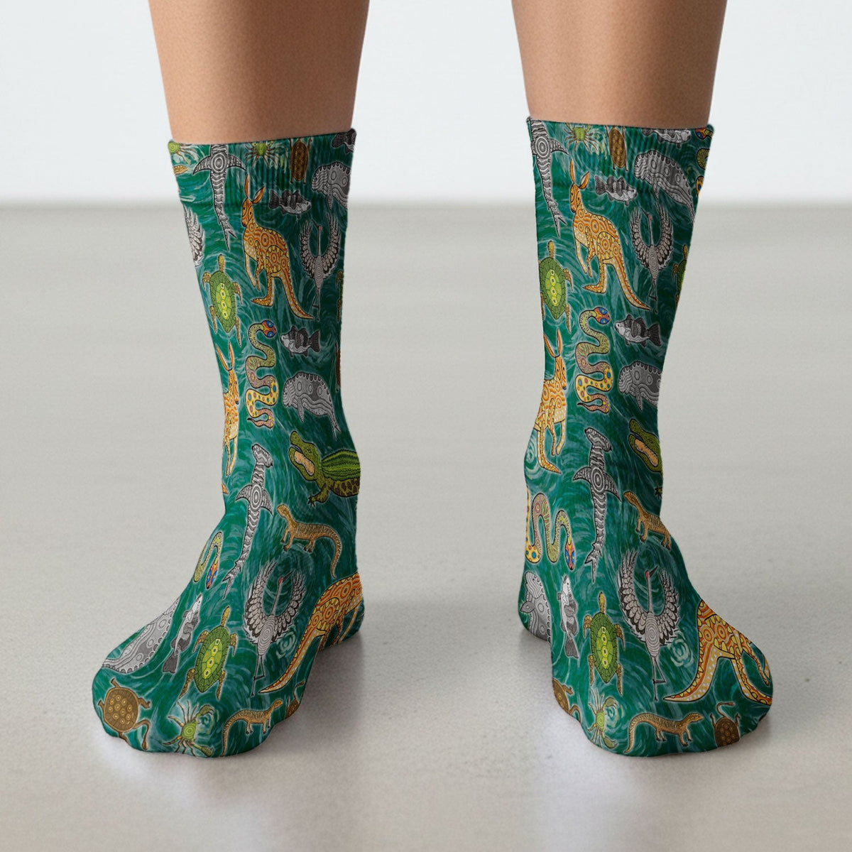 Crocodile Turtle Snake Animal Pattern Medical Socks, Nurse Doctor Uniform