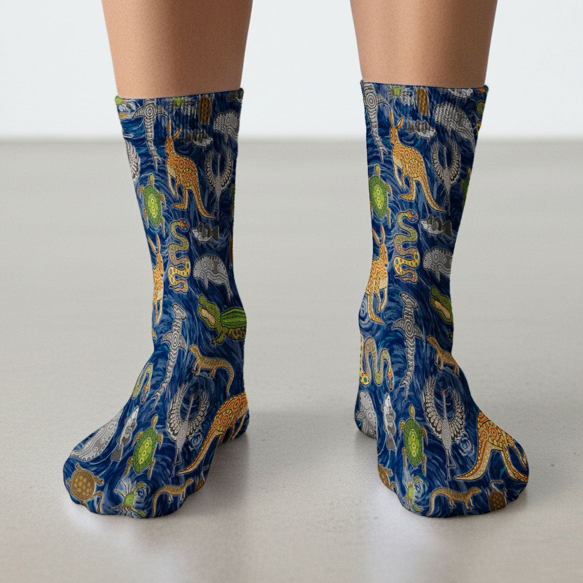 Crocodile Turtle Snake Animal Pattern Medical Socks, Nurse Doctor Uniform