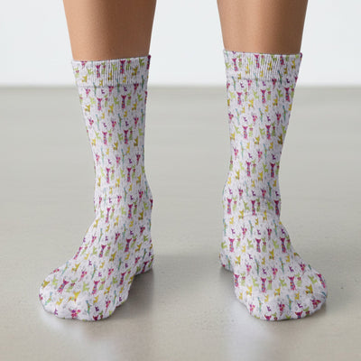Colorful Playful Dog Print Nurse Medical Socks, Adult Socks for Men and Women