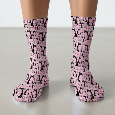 Cute Frog Nurse Medical Pattern Socks, Breathable Fabrics Medical Uniform