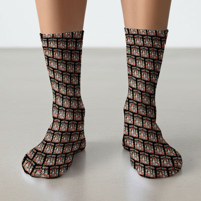 Silent Night Nurse Scrub Socks, Funny Christmas Medical Scrub Sock, Holiday Nursing Uniform