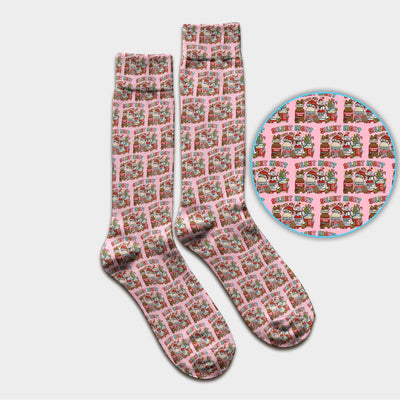 Silent Night Nurse Scrub Socks, Funny Christmas Medical Scrub Sock, Holiday Nursing Uniform