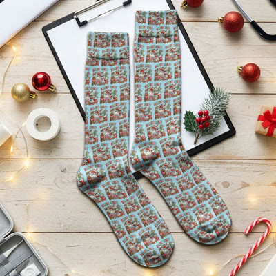 Silent Night Nurse Scrub Socks, Funny Christmas Medical Scrub Sock, Holiday Nursing Uniform