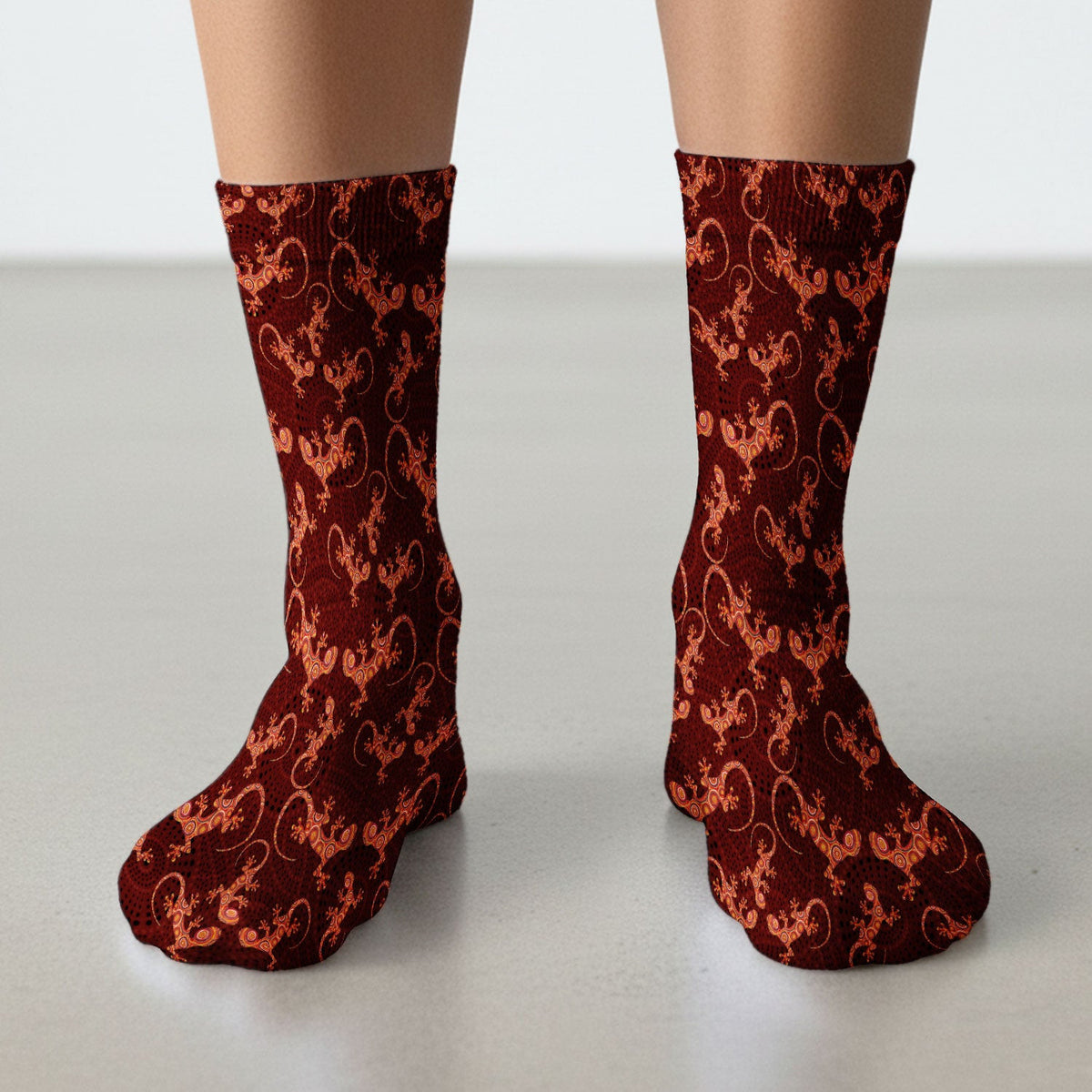 Australian Gecko Dot Art Inspired Nurse Socks - Adult Socks for Women and Men