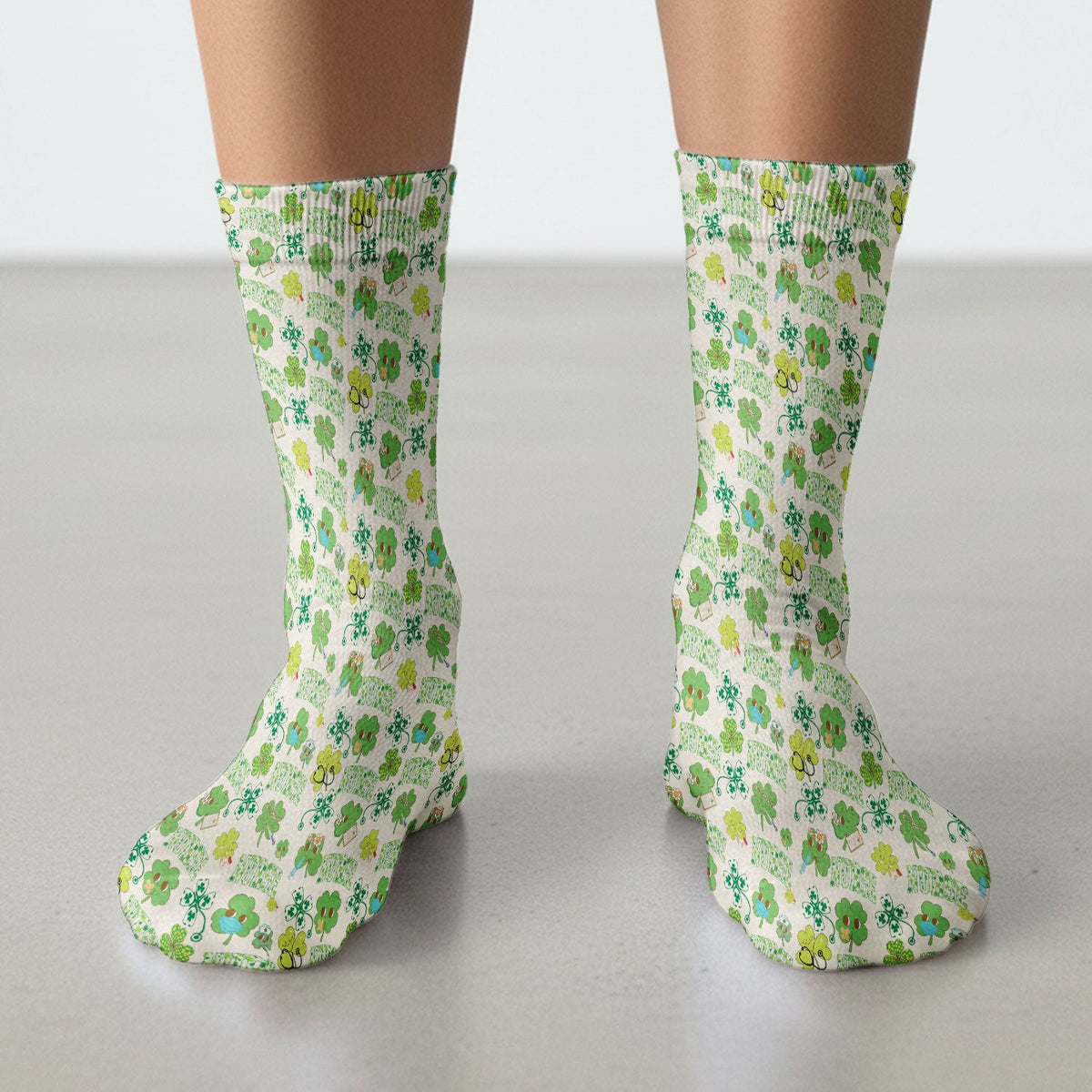 Lucky Shamrock Nurse Scrub Socks, St. Patrick’s Day Nursing Sock, Breathable Fabrics Nursing Uniform