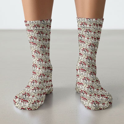 Cute Cat Heart Pattern Scrub Socks, Funny Cat Scrub Sock For Nurses, Breathable Fabrics Nursing Uniform
