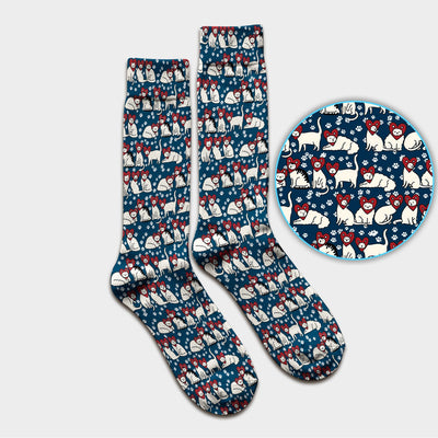 Cute Cat Heart Pattern Scrub Socks, Funny Cat Scrub Sock For Nurses, Breathable Fabrics Nursing Uniform