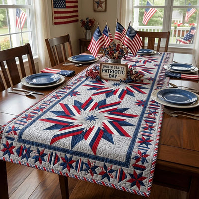 Freedom Stars Quilted Table Runner Halloween Table Runner Thanksgiving Table Decor
