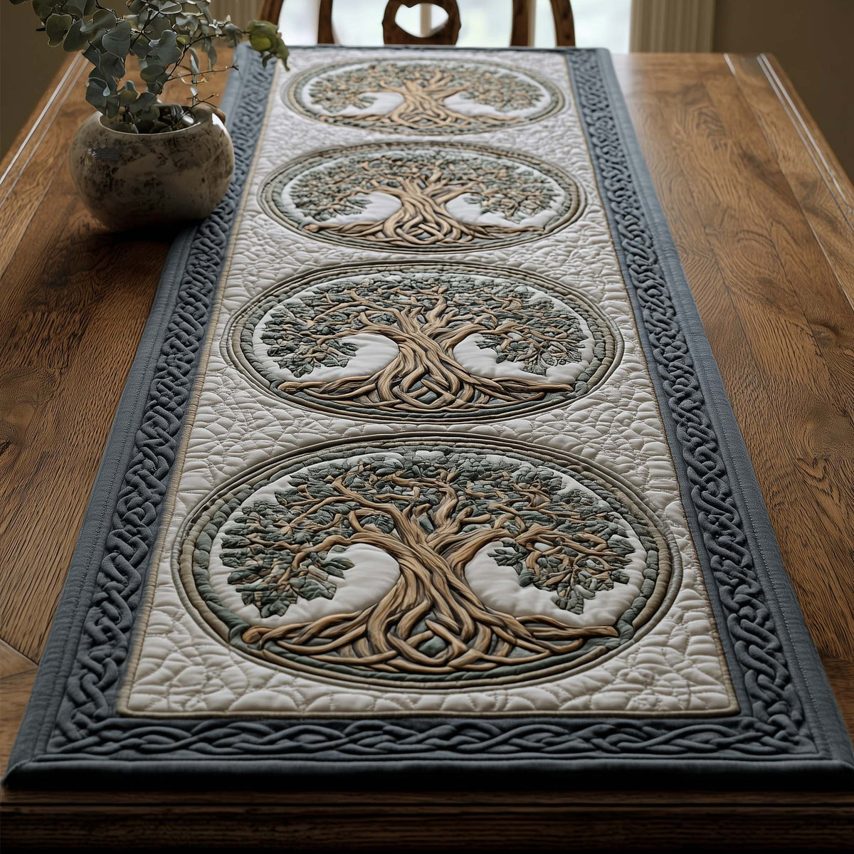 Celtic Tree of Life Quilted Table Runner Halloween Table Runner Thanksgiving Table Decor