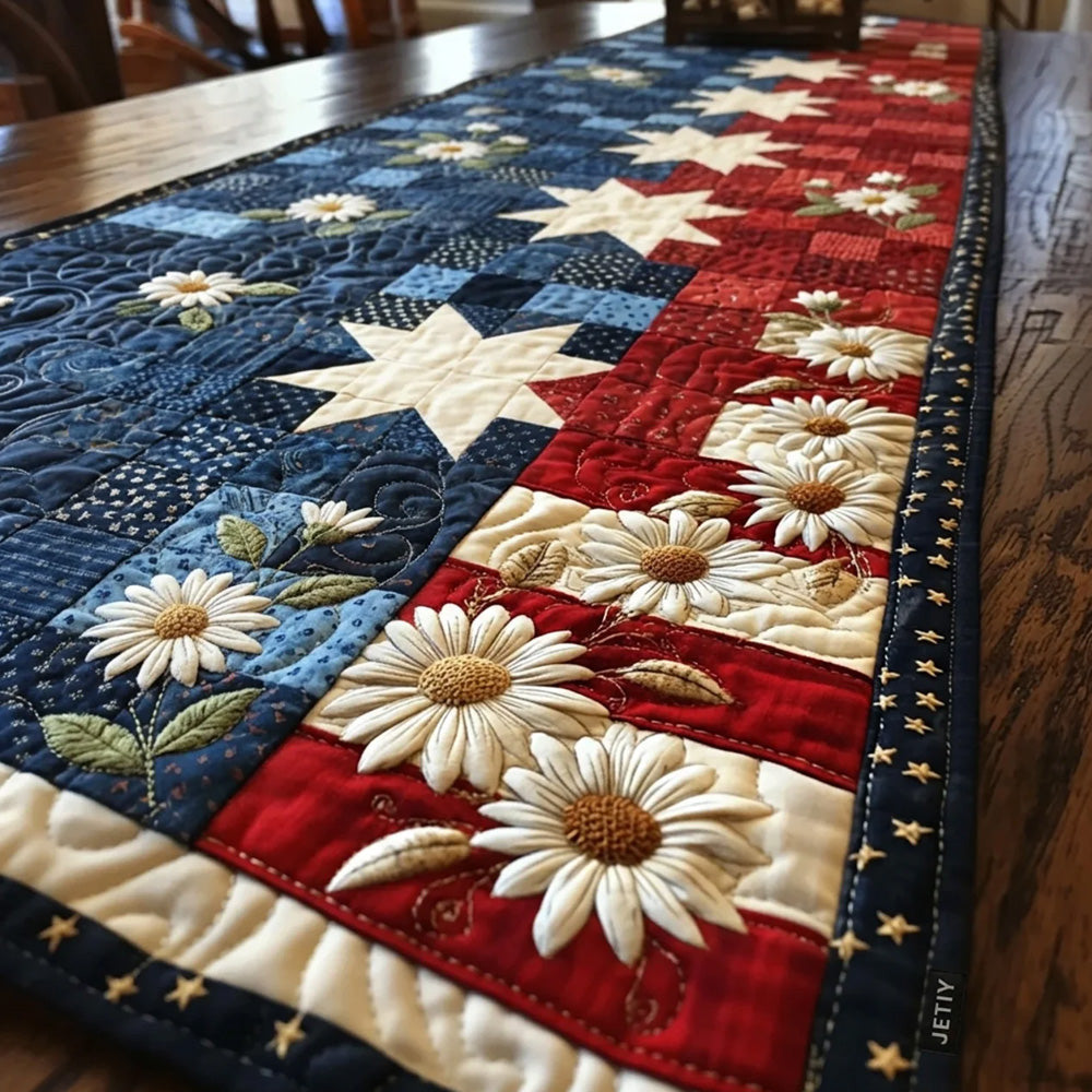 Liberty Daisy Quilted Table Runner Halloween Table Runner Thanksgiving Table Decor