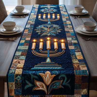 Midnight Menorah Quilted Table Runner Halloween Table Runner Thanksgiving Table Decor