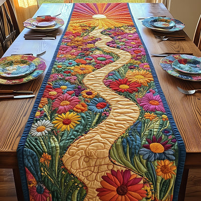Sunshine Petal Path Quilted Table Runner Halloween Table Runner Thanksgiving Table Decor
