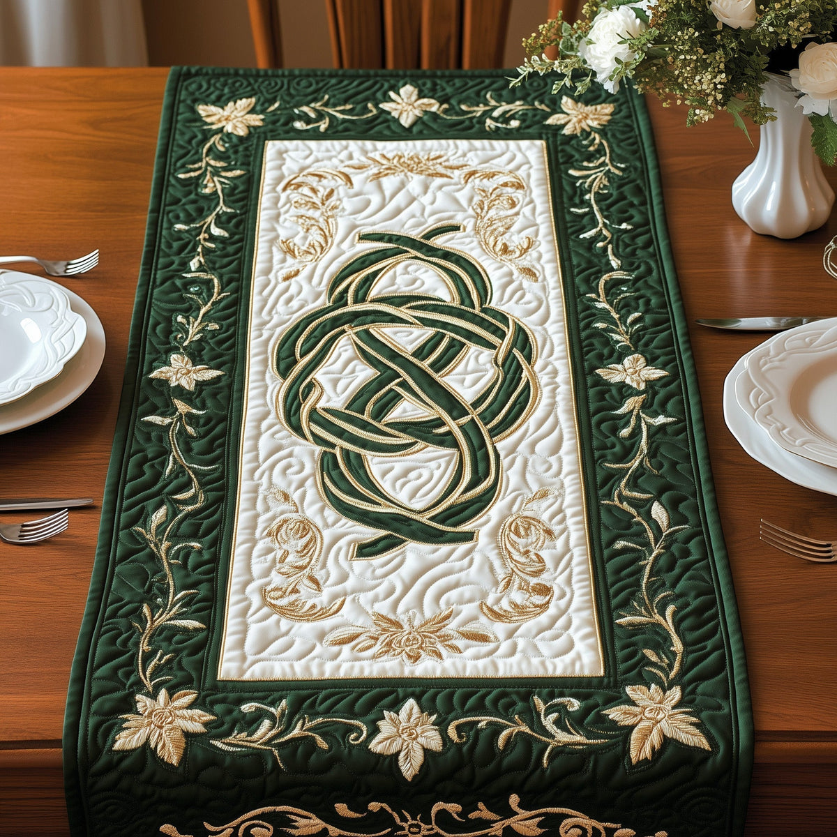 Timeless Celtic Knots Quilted Table Runner Halloween Table Runner Thanksgiving Table Decor