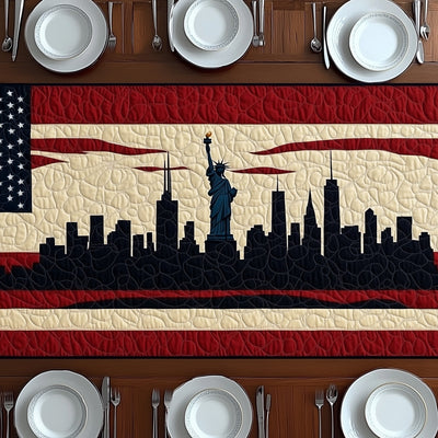 Patriotic Skylin Quilted Table Runner Halloween Table Runner Thanksgiving Table Decor