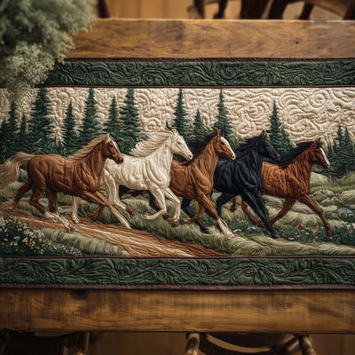 Forest Spirit Quilted Table Runner Halloween Table Runner Thanksgiving Table Decor