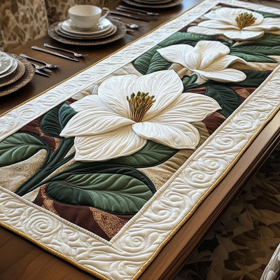 Magnolia Elegance Quilted Table Runner Halloween Table Runner Thanksgiving Table Decor