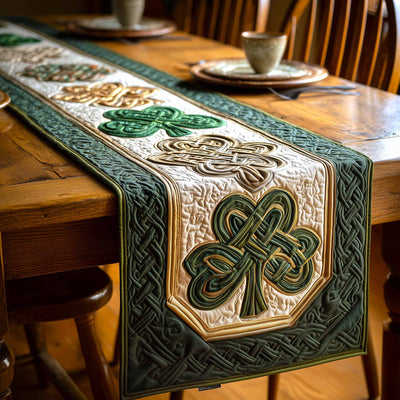 Emerald Knot Quilted Table Runner Halloween Table Runner Thanksgiving Table Decor
