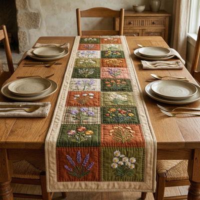 Wildflower Quilt Quilted Table Runner Halloween Table Runner Thanksgiving Table Decor