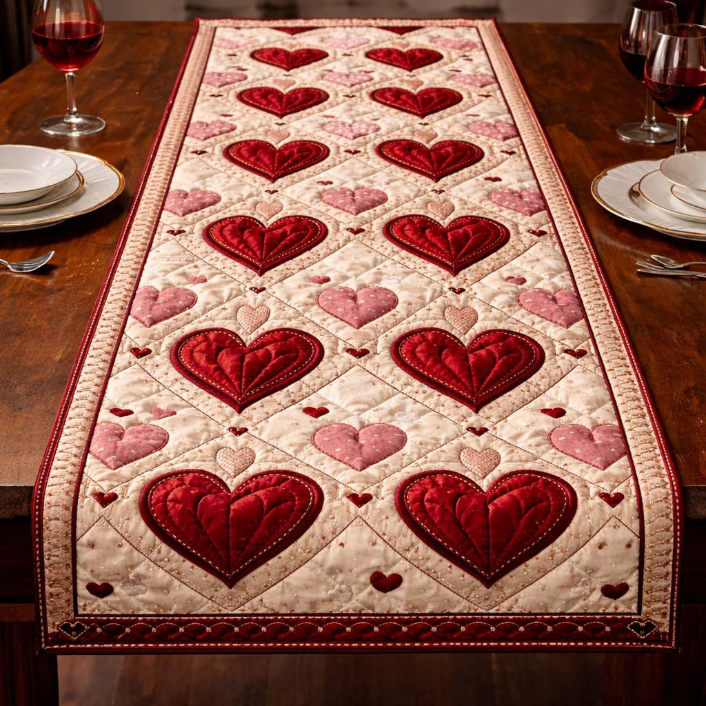 Love Energy Quilted Table Runner Halloween Table Runner Thanksgiving Table Decor