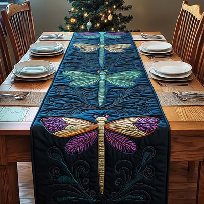 Mystic Dragonfly Quilted Table Runner Halloween Table Runner Thanksgiving Table Decor