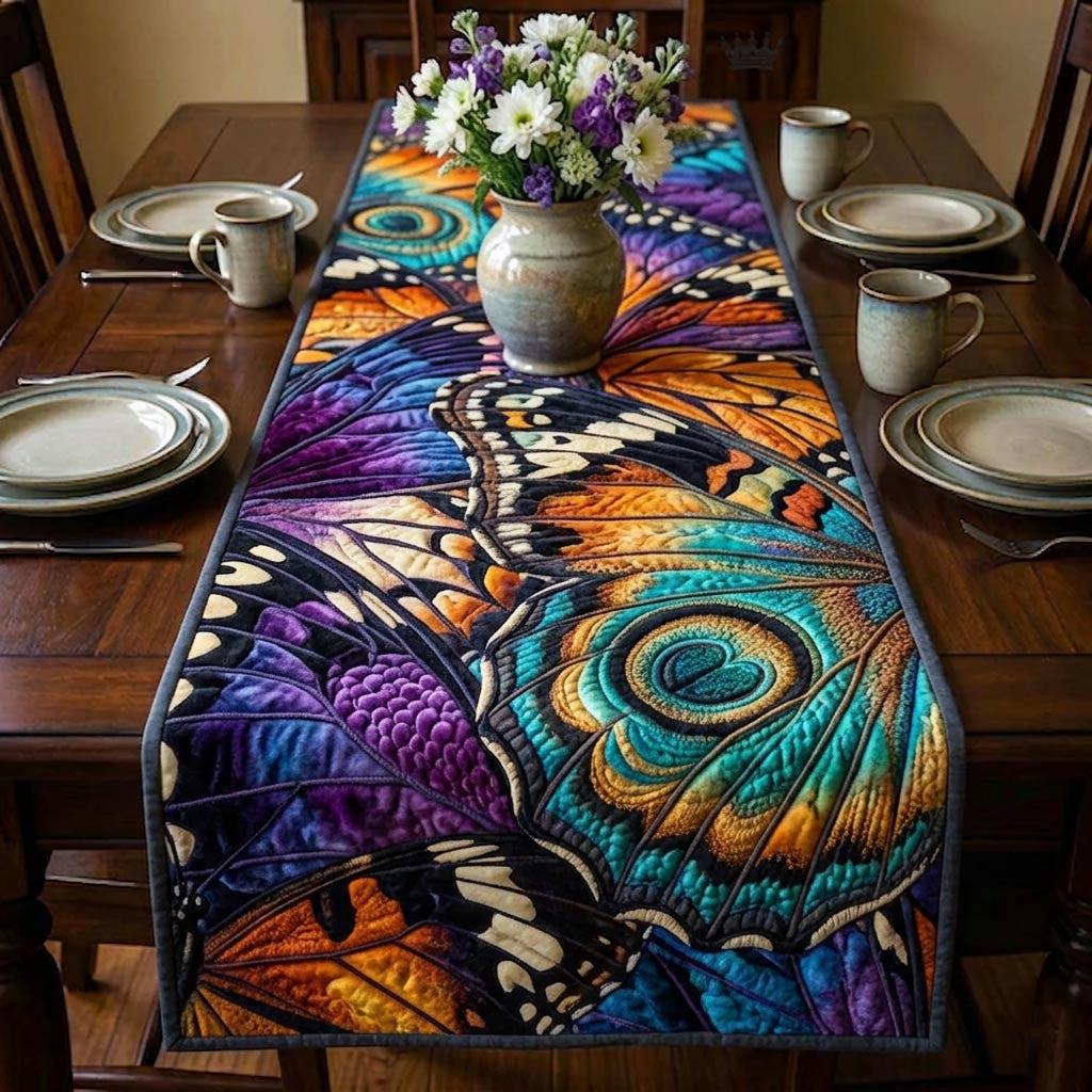 Flutter Wings Quilted Table Runner Halloween Table Runner Thanksgiving Table Decor