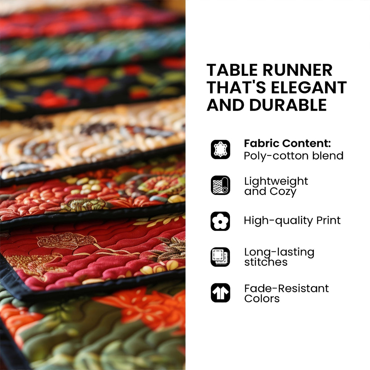 Coastal Whisper Quilted Table Runner Halloween Table Runner Thanksgiving Table Decor