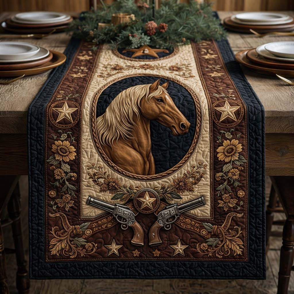 Western Pride Quilted Table Runner Halloween Table Runner Thanksgiving Table Decor
