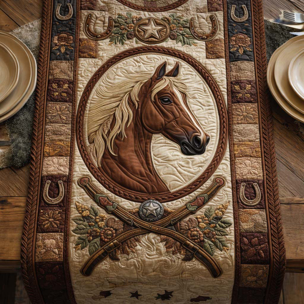 Western Spirit Quilted Table Runner Halloween Table Runner Thanksgiving Table Decor