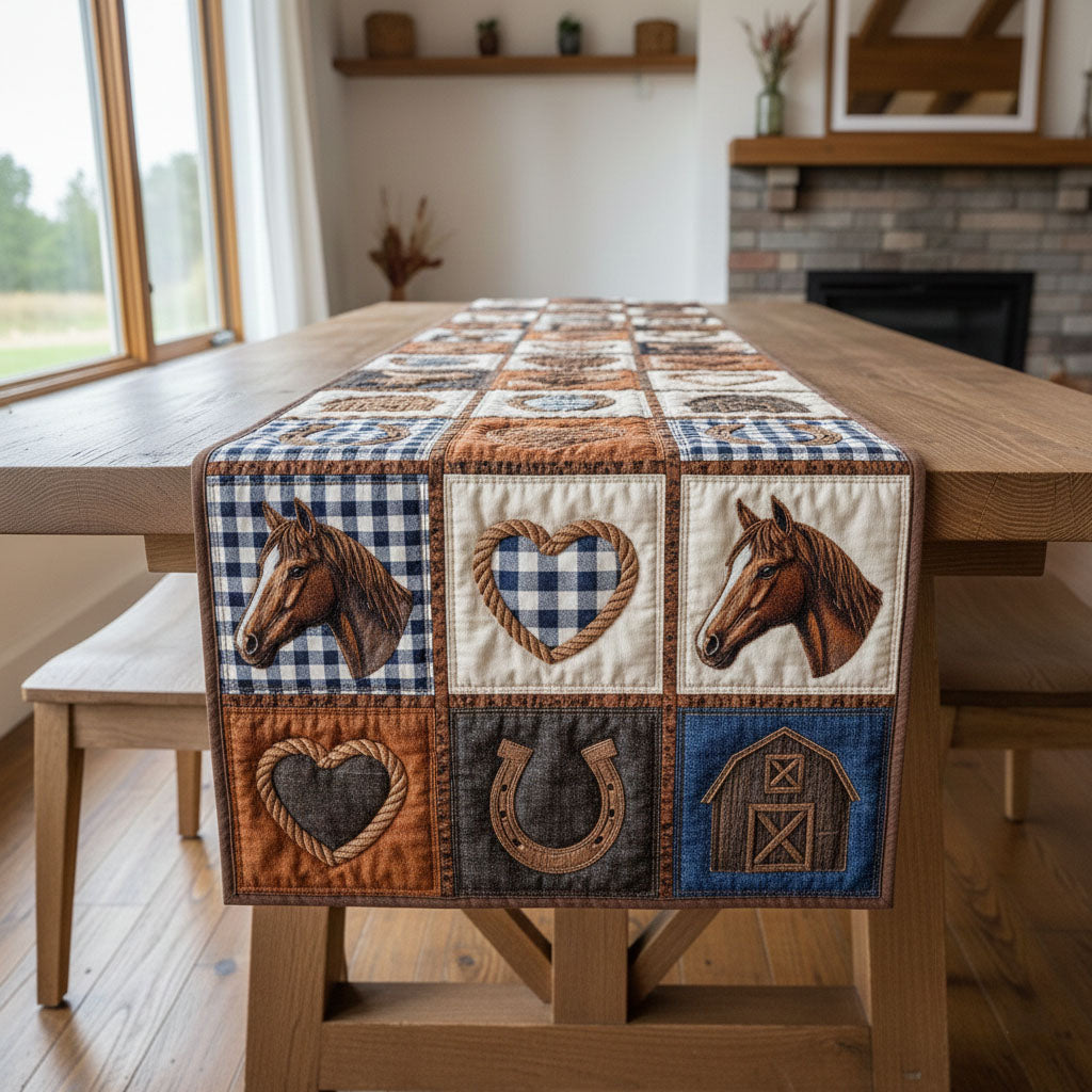 Patchwork Ranch Quilted Table Runner Halloween Table Runner Thanksgiving Table Decor