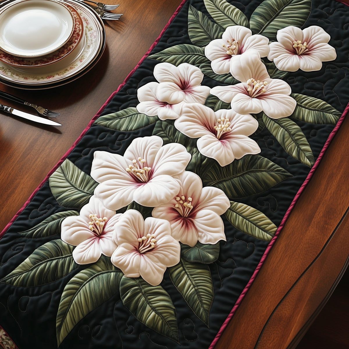 Mountain Laurel Paradise  Quilted Table Runner Halloween Table Runner Thanksgiving Table Decor