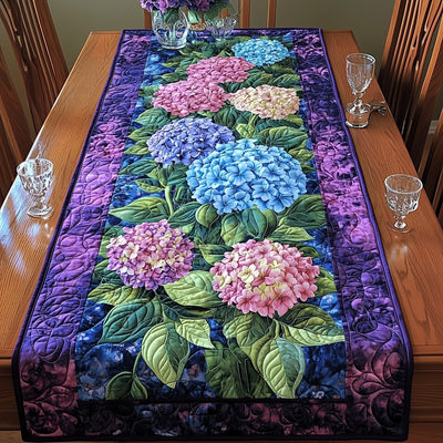 Hydrangea Bloom Elegance Quilted Table Runner Halloween Table Runner Thanksgiving Table Decor