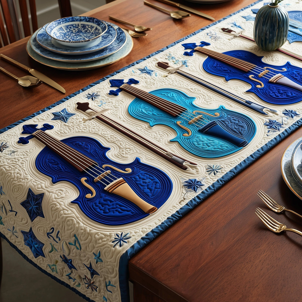 Violin Quilted Table Runner Halloween Table Runner Thanksgiving Table Decor