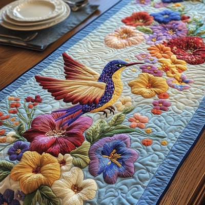 Hummingbird Heaven Quilted Table Runner Halloween Table Runner Thanksgiving Table Decor