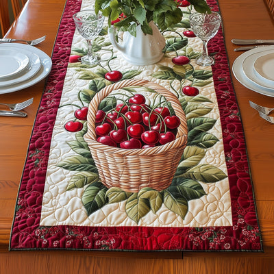 Fresh Cherry Baskets Quilted Table Runner Halloween Table Runner Thanksgiving Table Decor