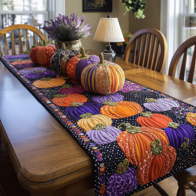 Pumpkin Spice Quilted Table Runner Halloween Table Runner Thanksgiving Table Decor