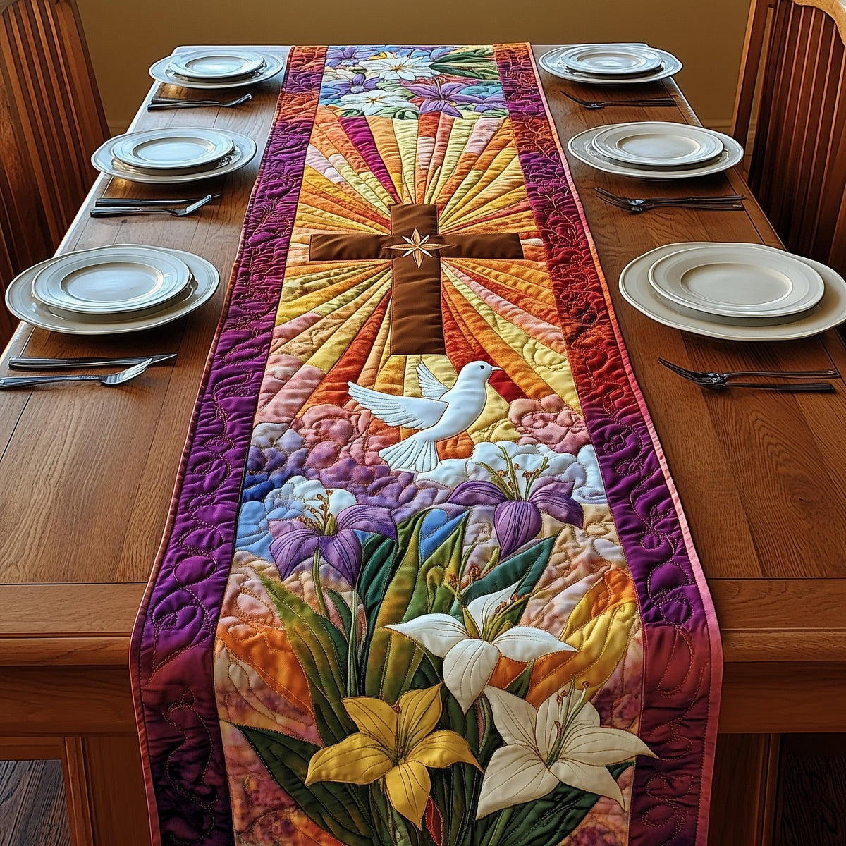 Easter Blessings Quilted Table Runner Halloween Table Runner Thanksgiving Table Decor