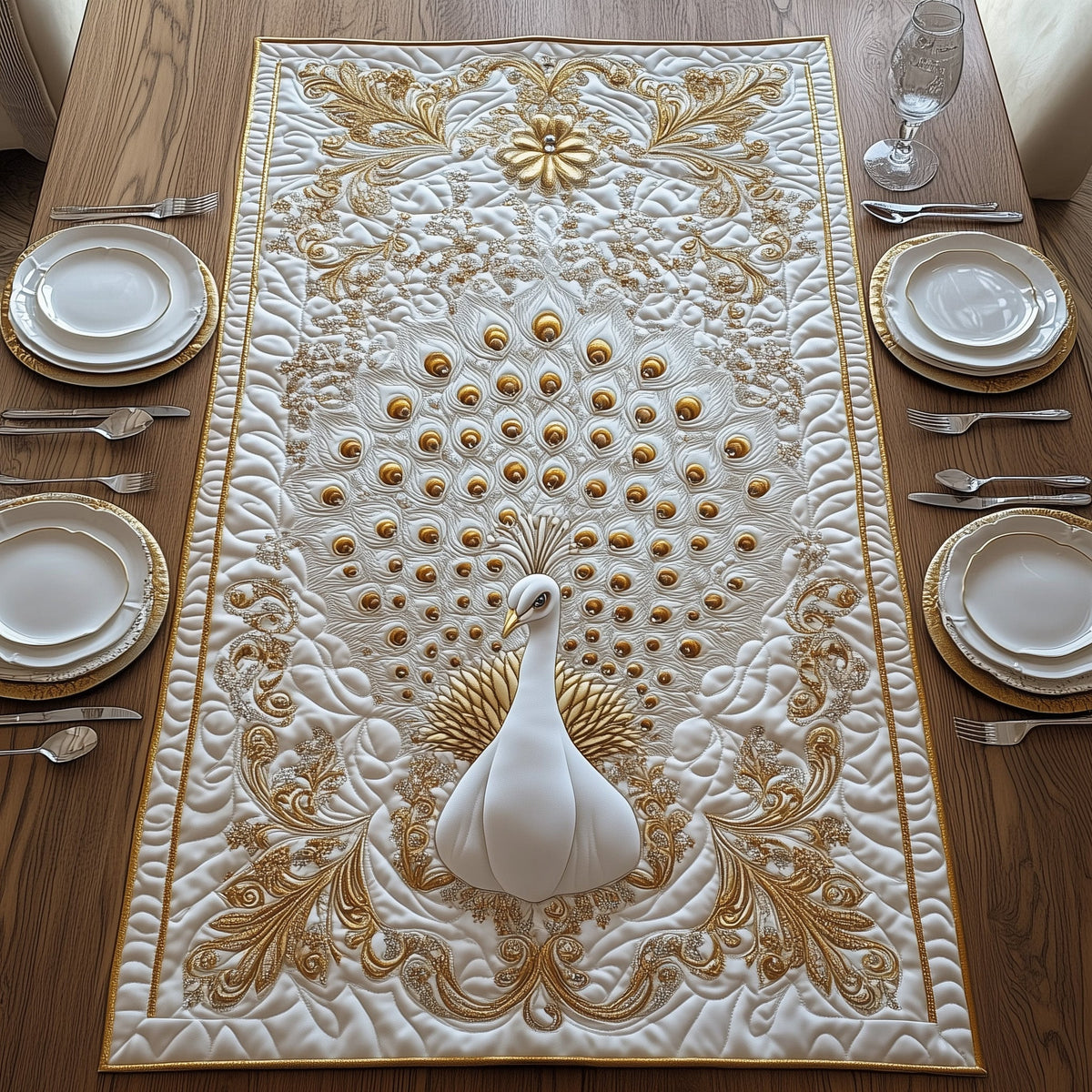 Dazzling Elegance Quilted Table Runner Halloween Table Runner Thanksgiving Table Decor