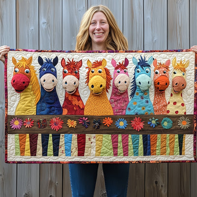 Silly Horse Quilted Table Runner Halloween Table Runner Thanksgiving Table Decor