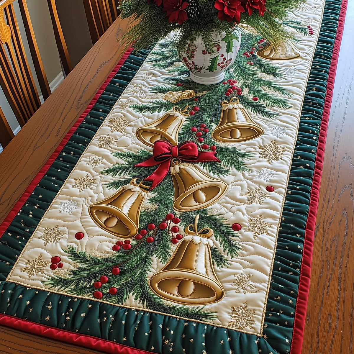 Yuletide Vibes Quilted Table Runner Halloween Table Runner Thanksgiving Table Decor
