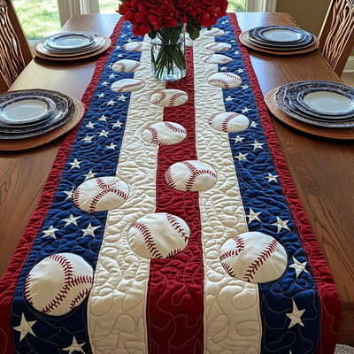 American Classic Baseball Quilted Table Runner Halloween Table Runner Thanksgiving Table Decor