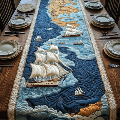 Nautical Quilted Table Runner Halloween Table Runner Thanksgiving Table Decor