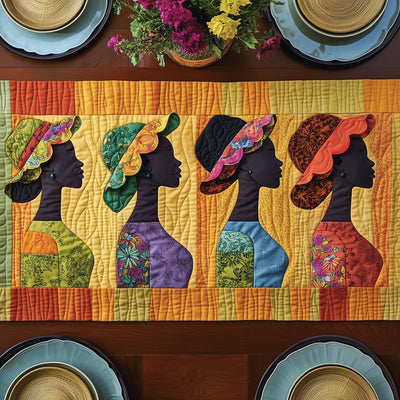 Melanin and Sunbonnet Quilted Table Runner Halloween Table Runner Thanksgiving Table Decor