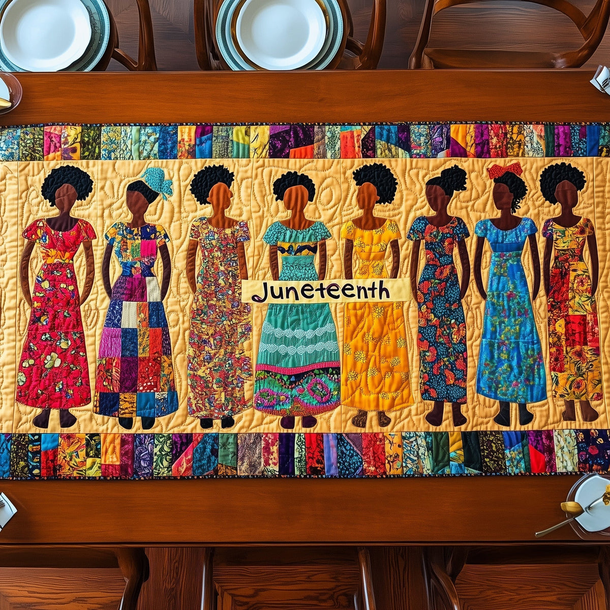 Proud Heritage Quilted Table Runner Halloween Table Runner Thanksgiving Table Decor